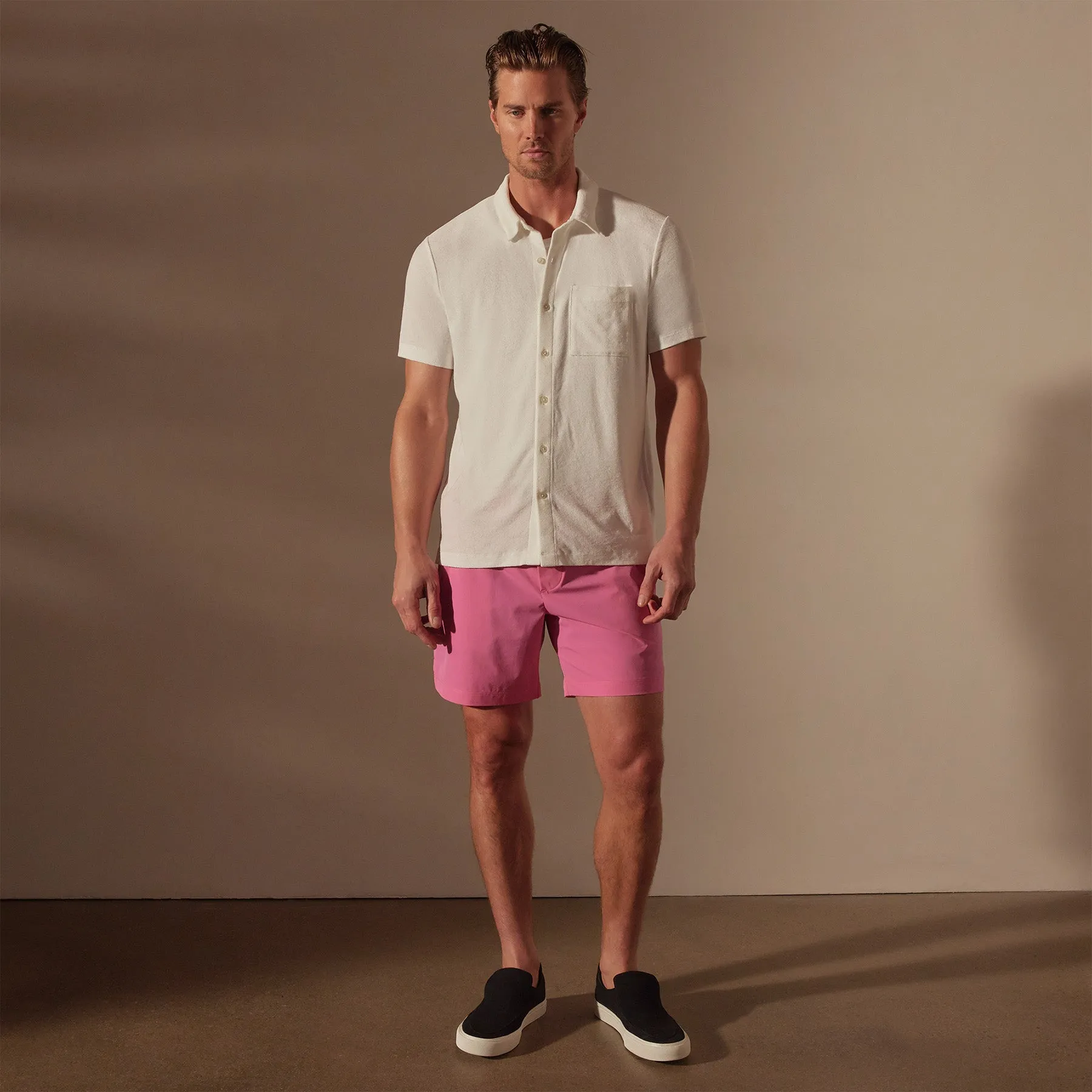 Cotton Terry Short Sleeve - White