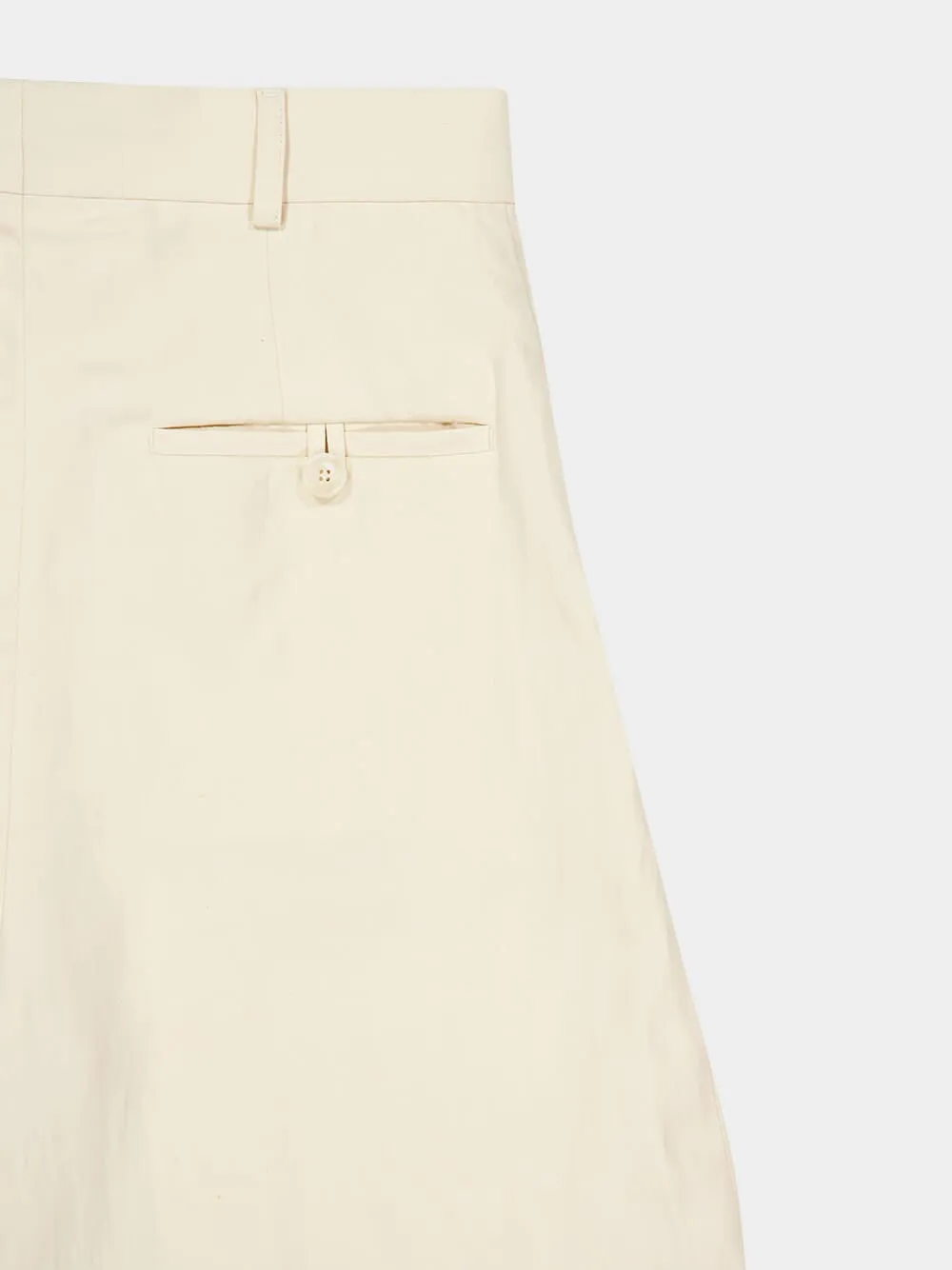 Cream Linen Viscose Culotte Shorts