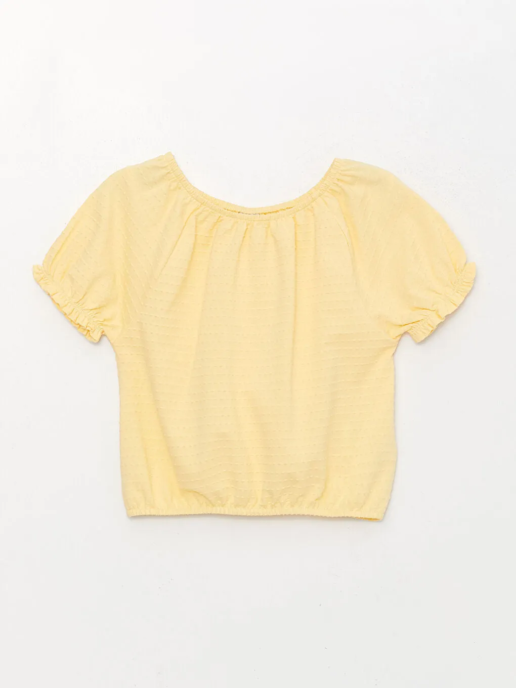 Crew Neck Basic Short Sleeve Girls Crop T-Shirt