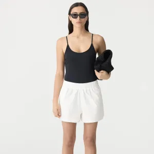 CRUSHED COTTON TENNIS SHORT - NATURAL