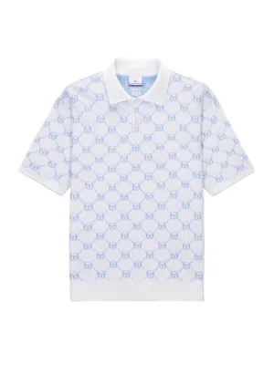 Daily Monogram Knit Polo- Off White