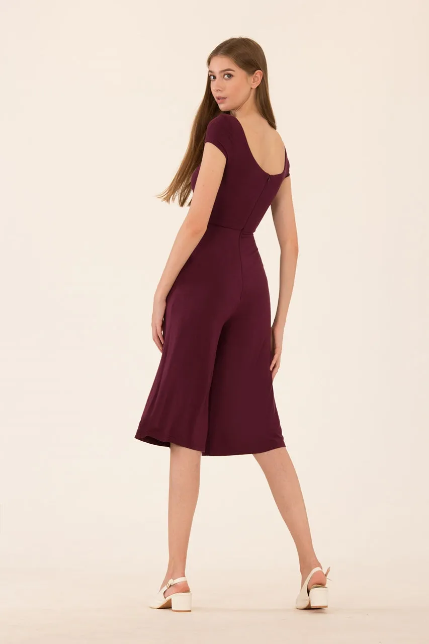 Dalamixy Jumpsuit Cullotes (Burgundy)