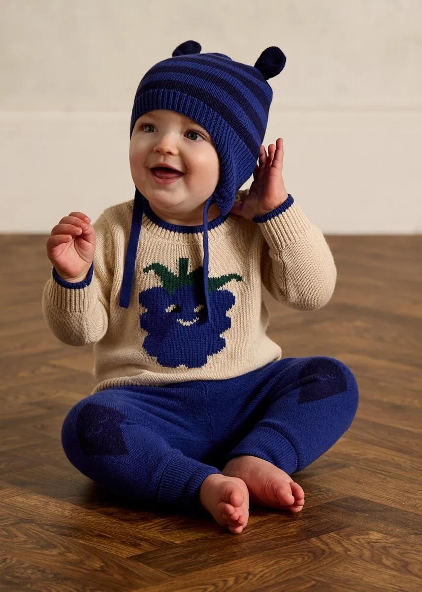 Damson - Blueberry Knit Hat With Ears