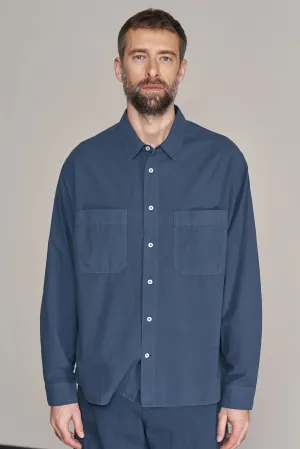 dario shirt in tencel linen cold navy