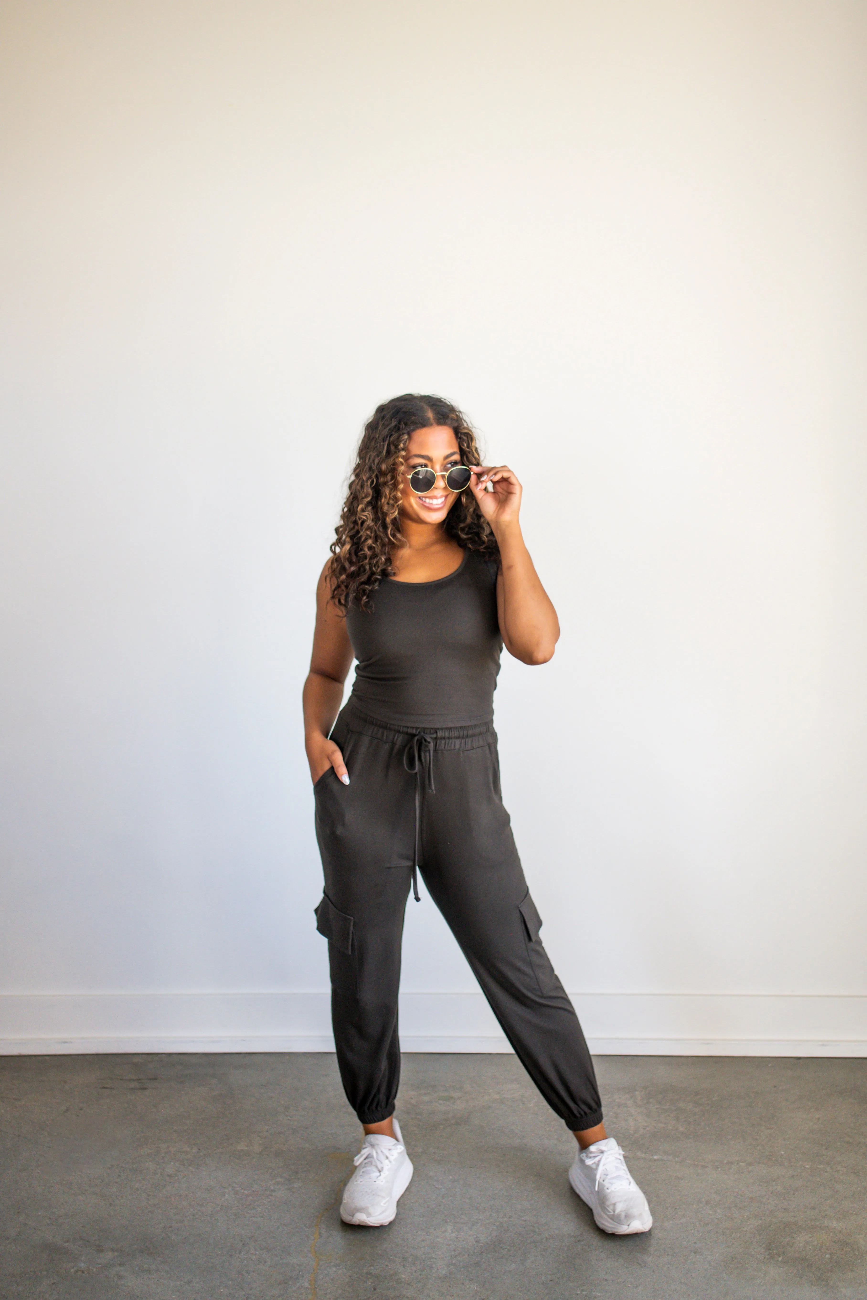 Dark Olive Brushed Hacci Lounge Tank Top