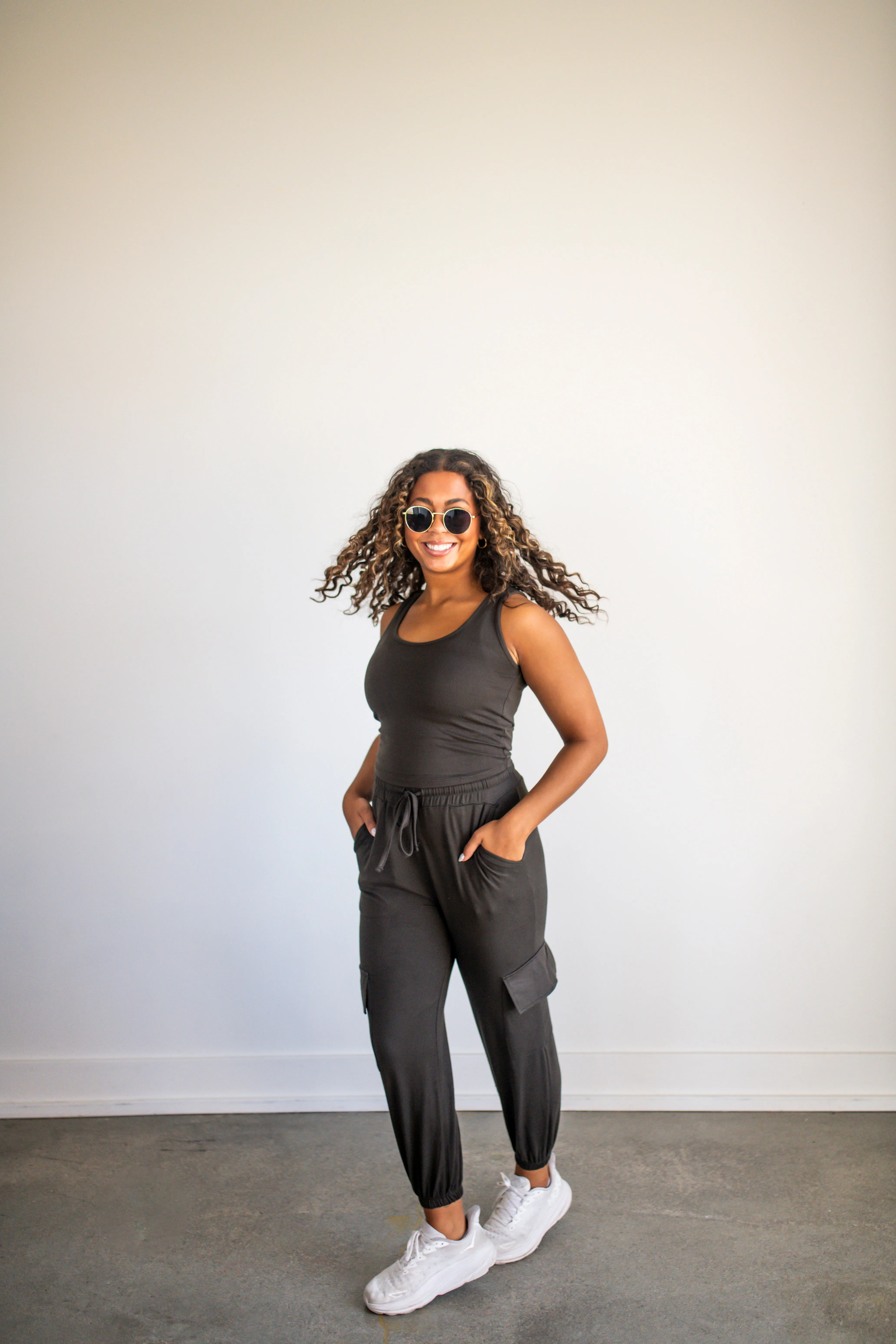 Dark Olive Brushed Hacci Lounge Tank Top