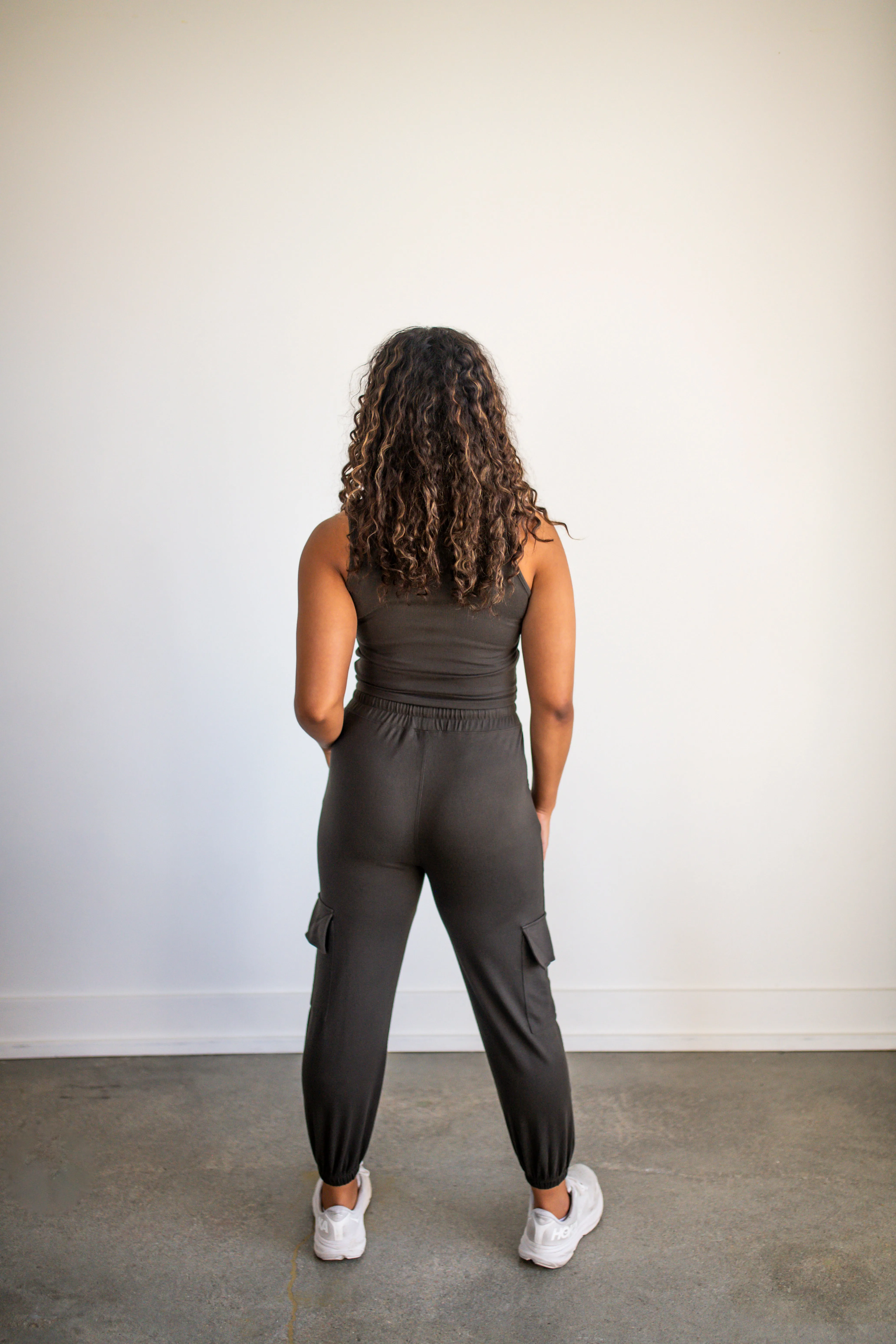 Dark Olive Brushed Hacci Lounge Tank Top