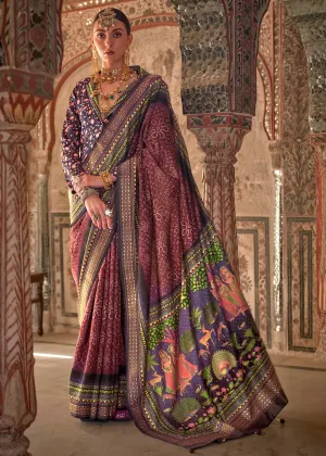 Deep Maroon Printed Soft Silk Saree
