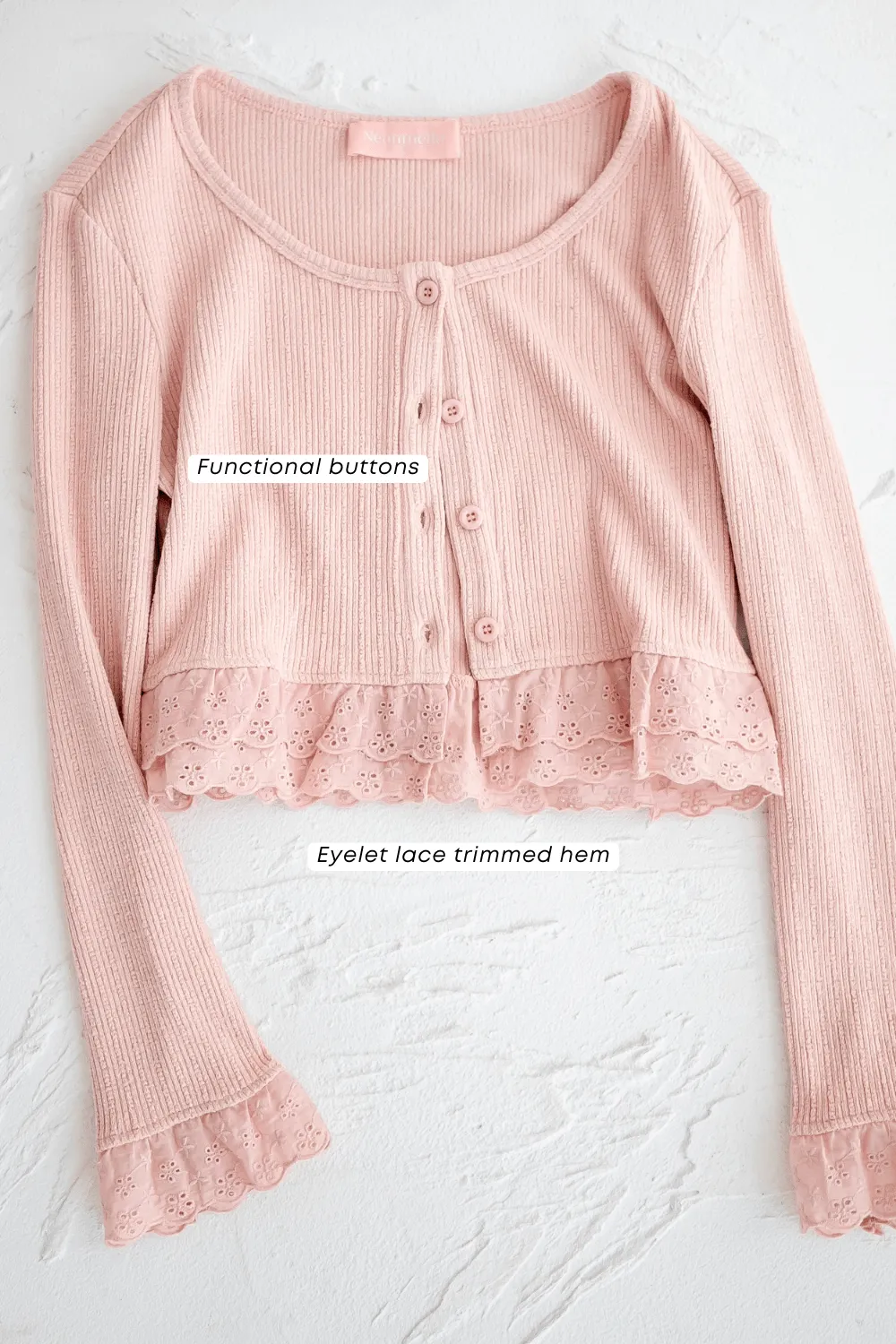 DEMURE CROPPED CARDIGAN IN WHITE