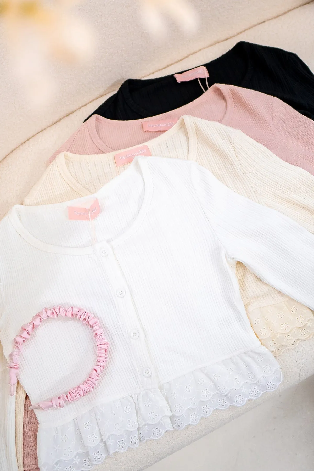 DEMURE CROPPED CARDIGAN IN WHITE