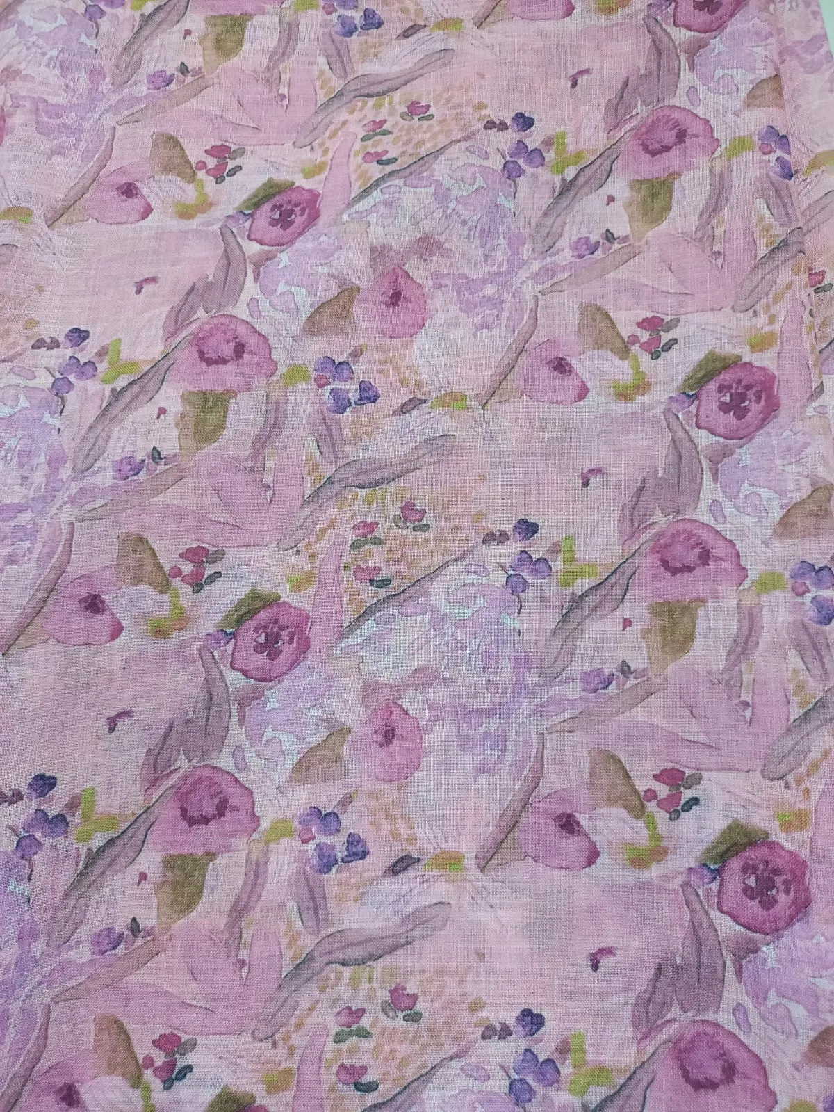 Digital Printed Linen Jute Soft Cotton Fabric