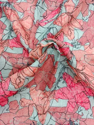 Digital Printed Linen Spun Cotton Soft Fabric