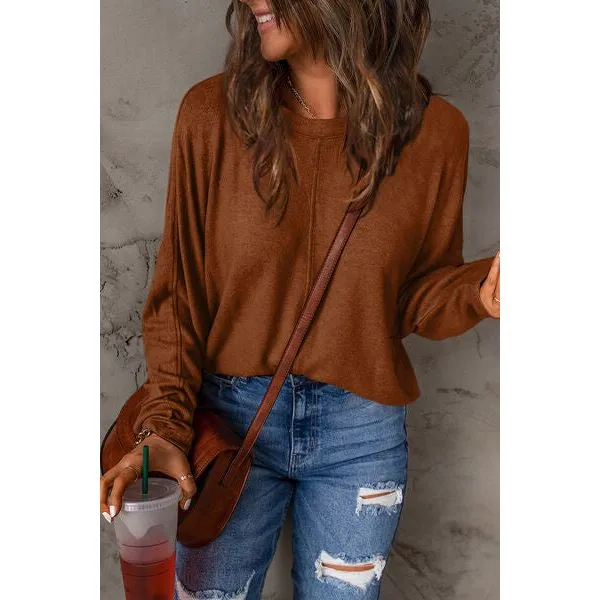 Double Take Full Size Round Neck Long Sleeve T-Shirt