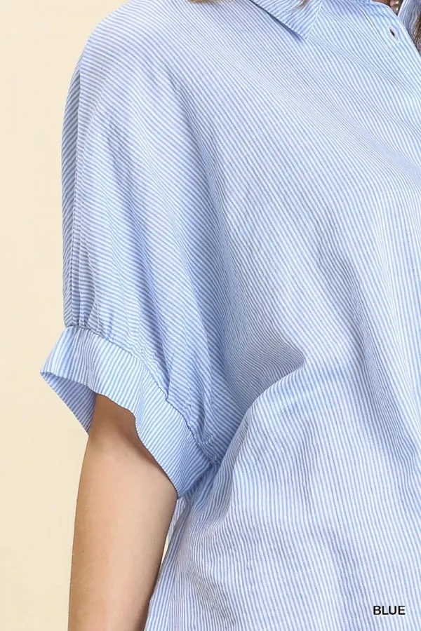 Easy Peasy Striped Button Down Top