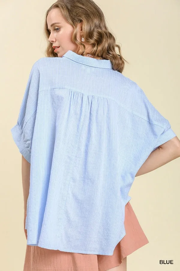 Easy Peasy Striped Button Down Top