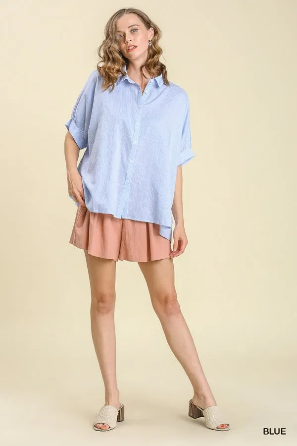 Easy Peasy Striped Button Down Top