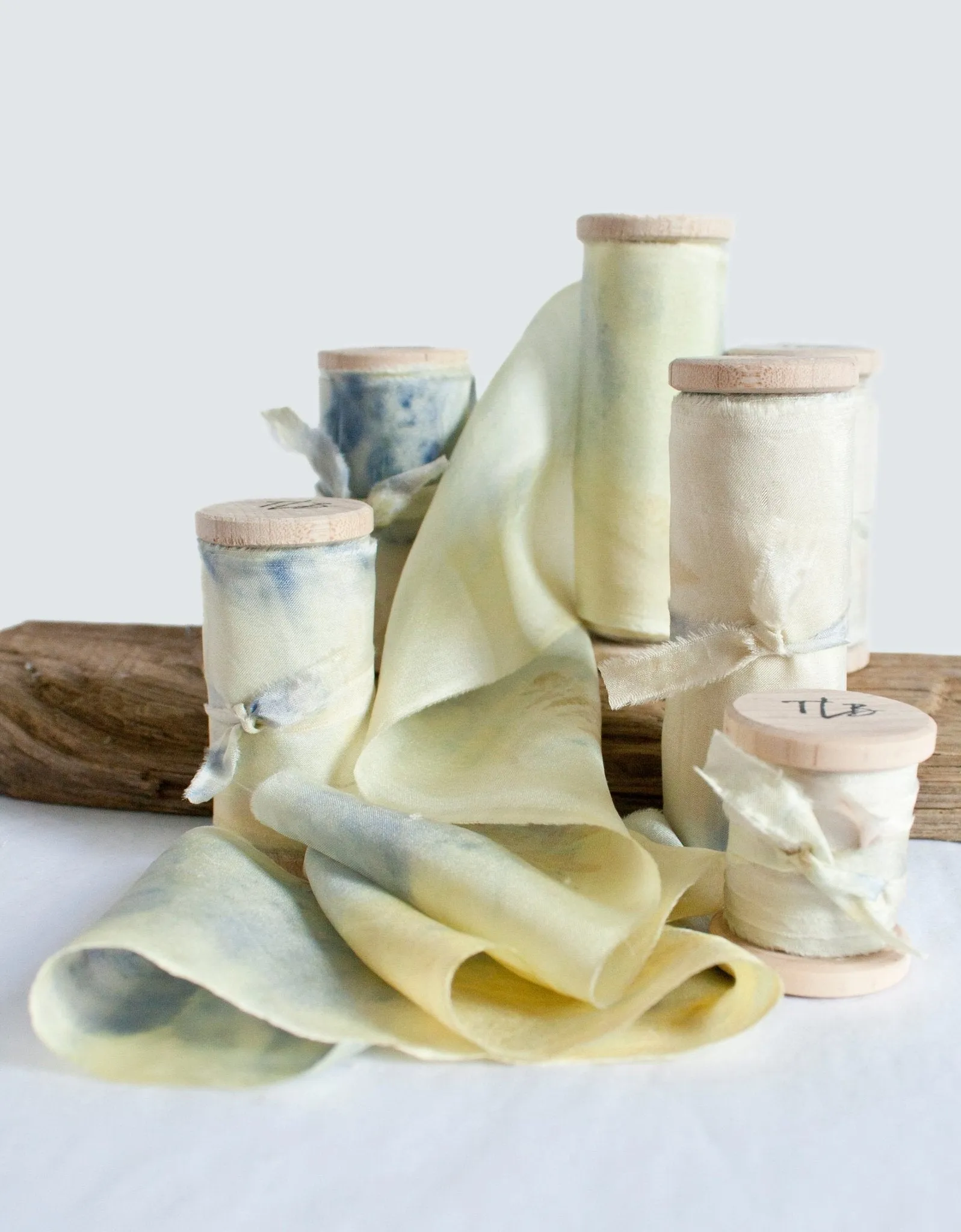 Eco Print Habotai Silk Ribbon - Fern *Sale