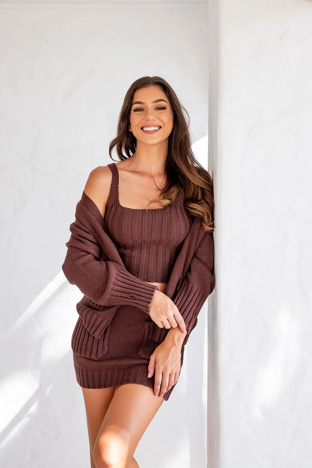 Eden Crop Singlet - Coffee