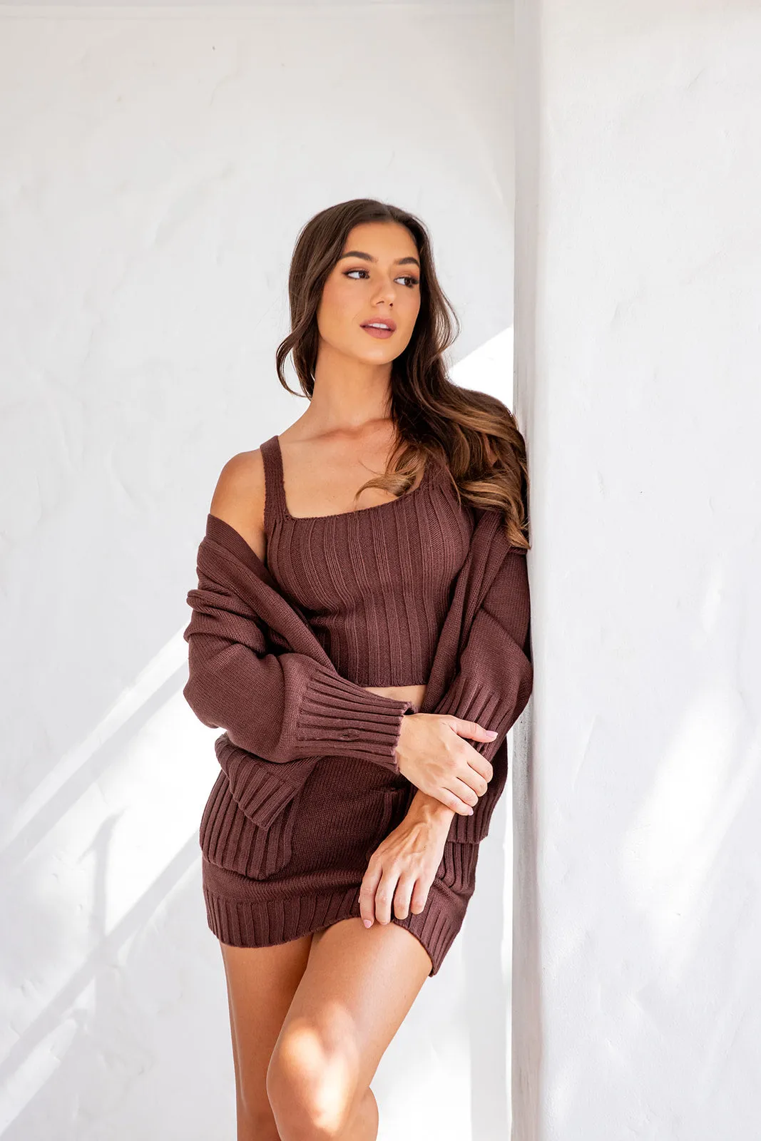 Eden Crop Singlet - Coffee