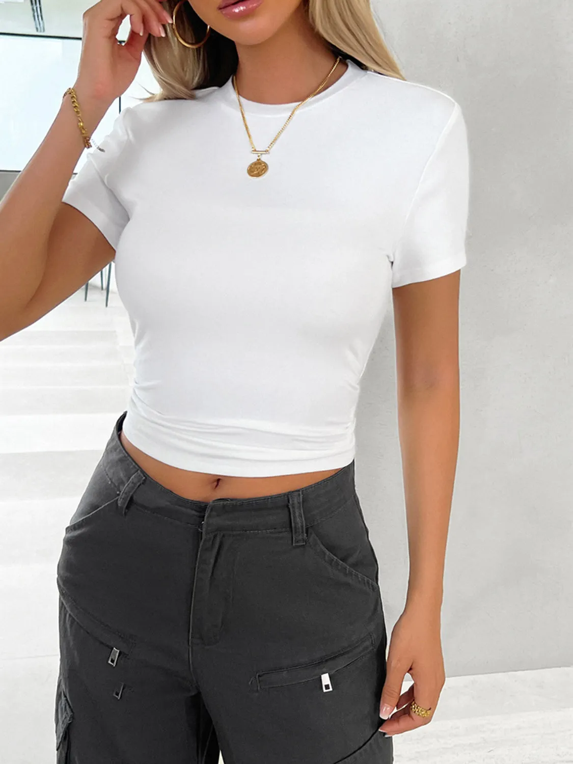 Emmy Round Neck Short Sleeve T-Shirt