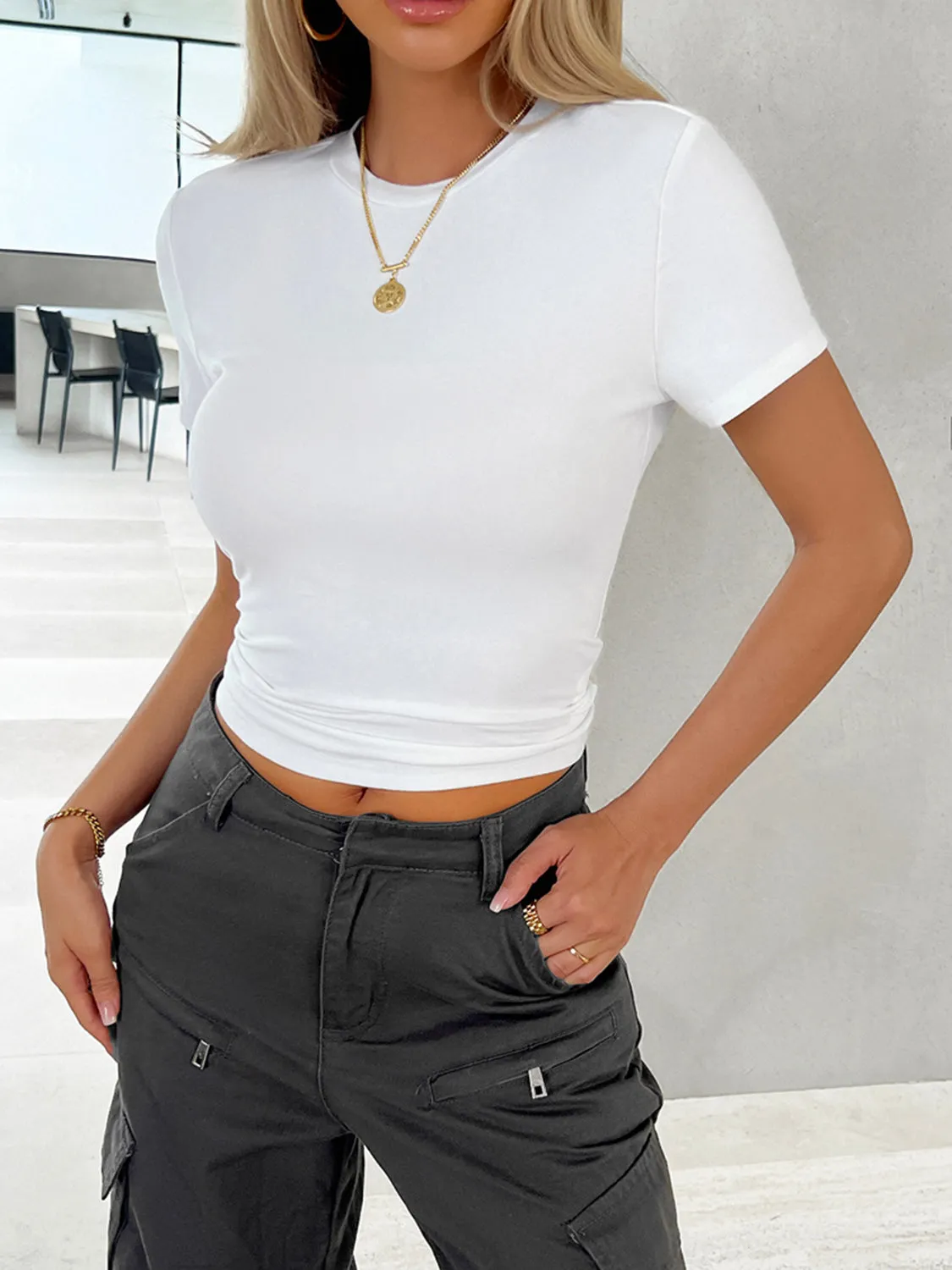 Emmy Round Neck Short Sleeve T-Shirt