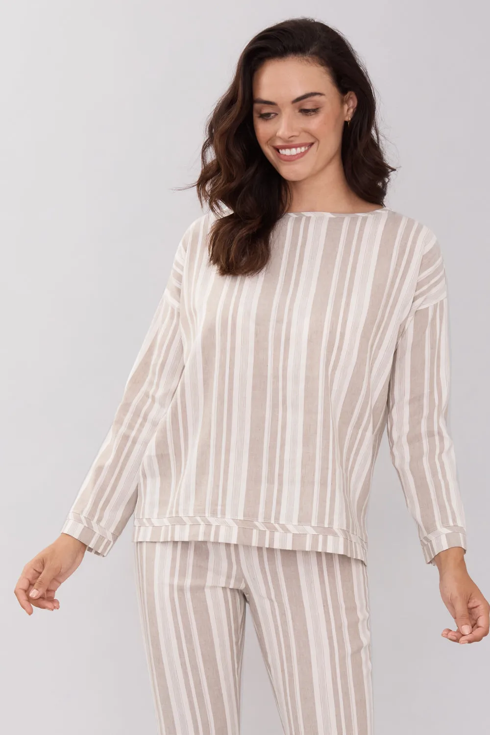 Esme Boat Neck Top - Liberty Linen: FINAL SALE
