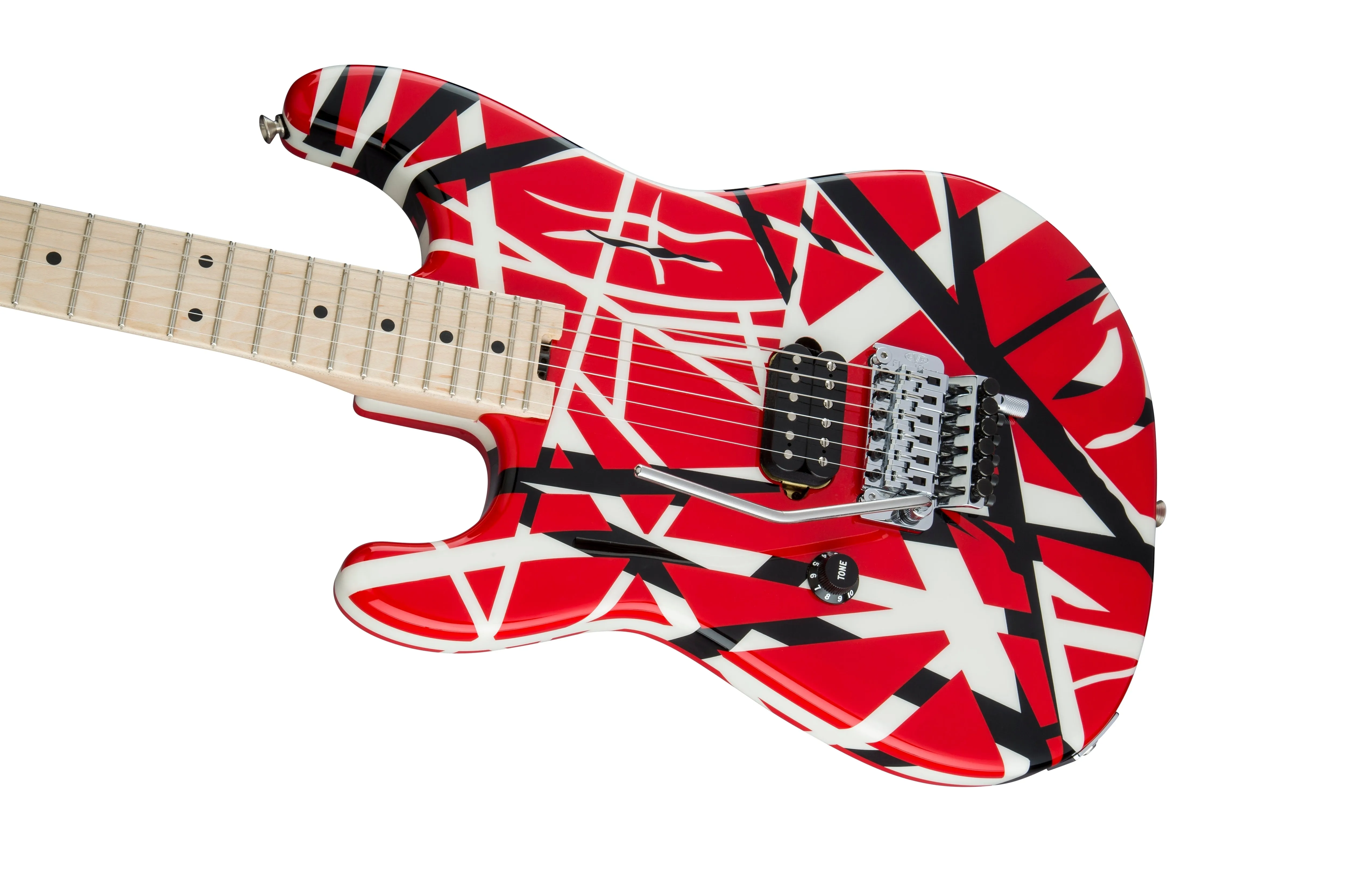 EVH Striped Series Red, Black and White Electric Guitar Left-Handed