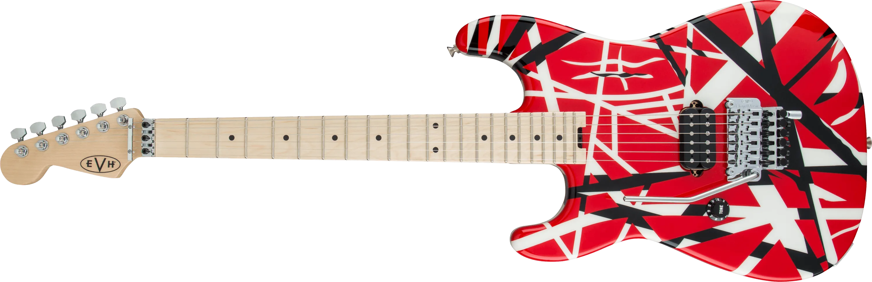 EVH Striped Series Red, Black and White Electric Guitar Left-Handed