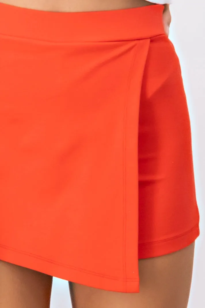 Falda Short Liso Asimétrico