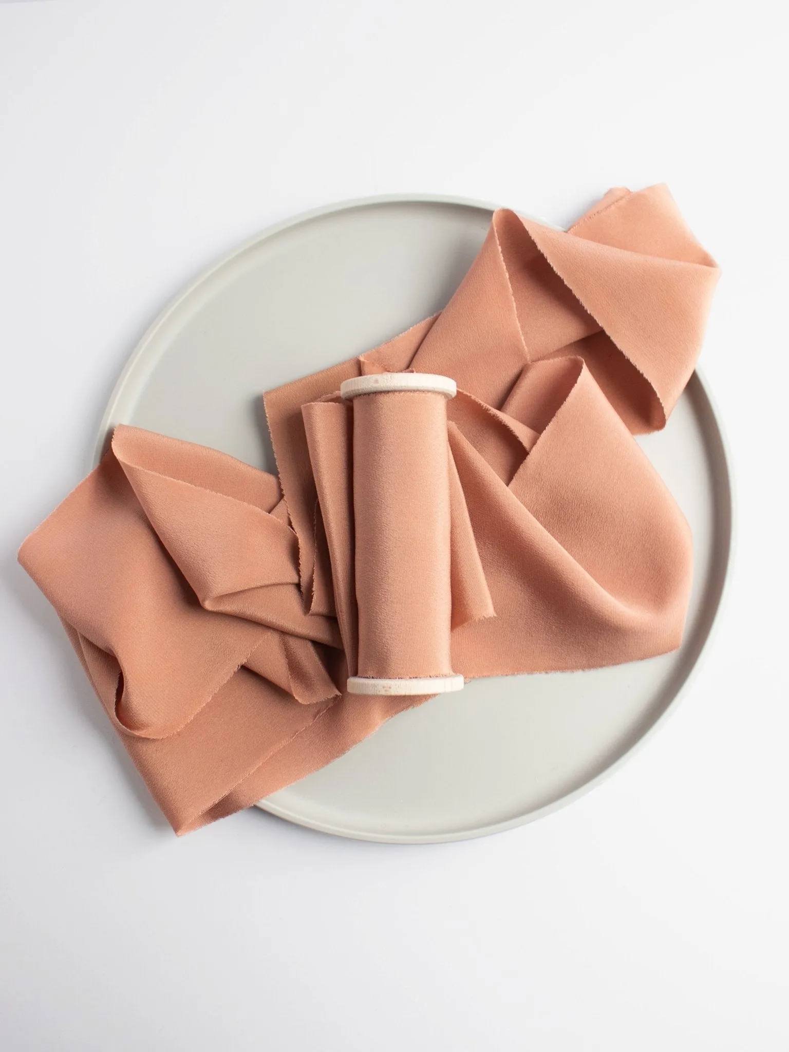 Fawn Crepe de Chine Silk Ribbon