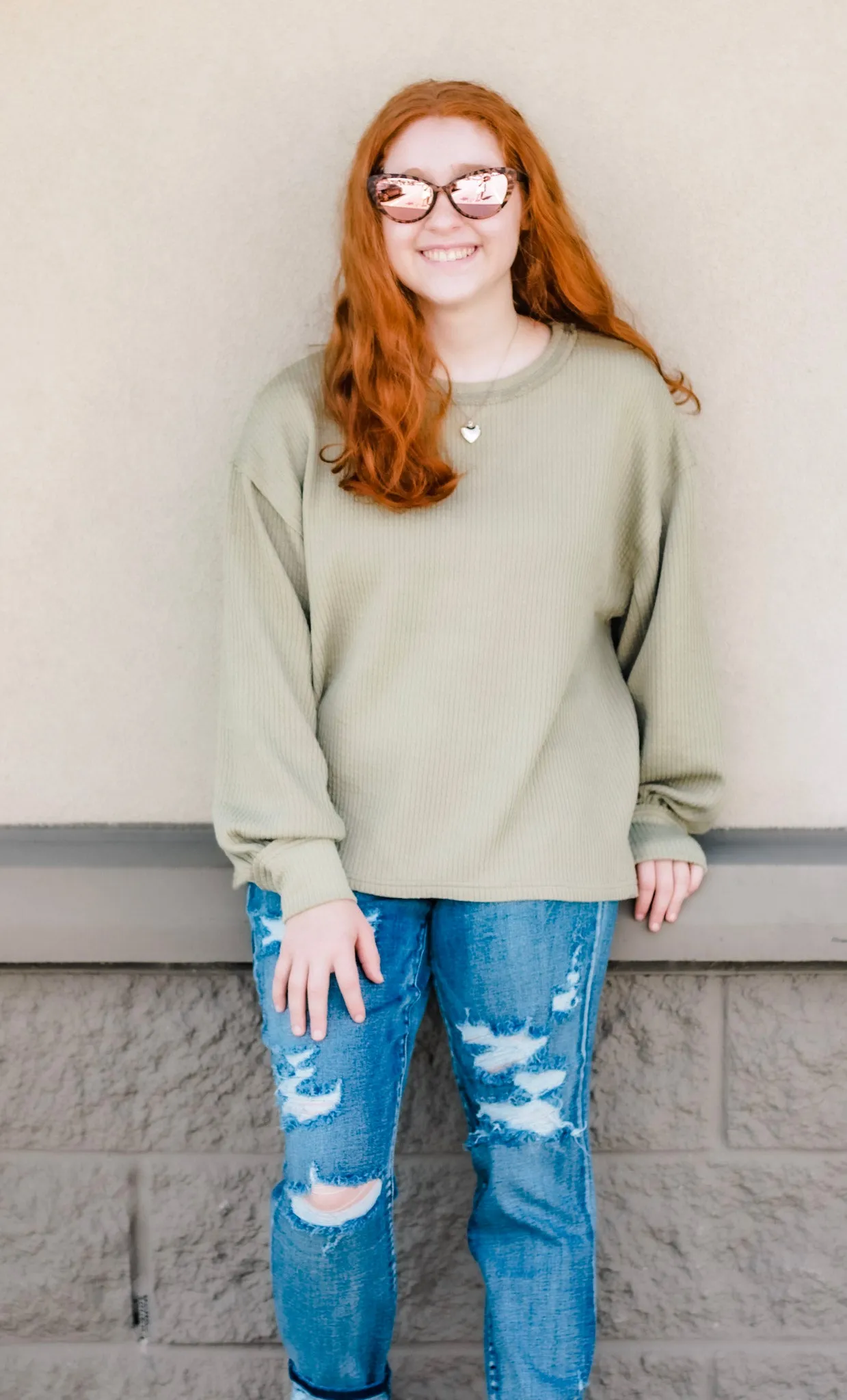 Finding Fall Ribbed Knit Top  in Olive