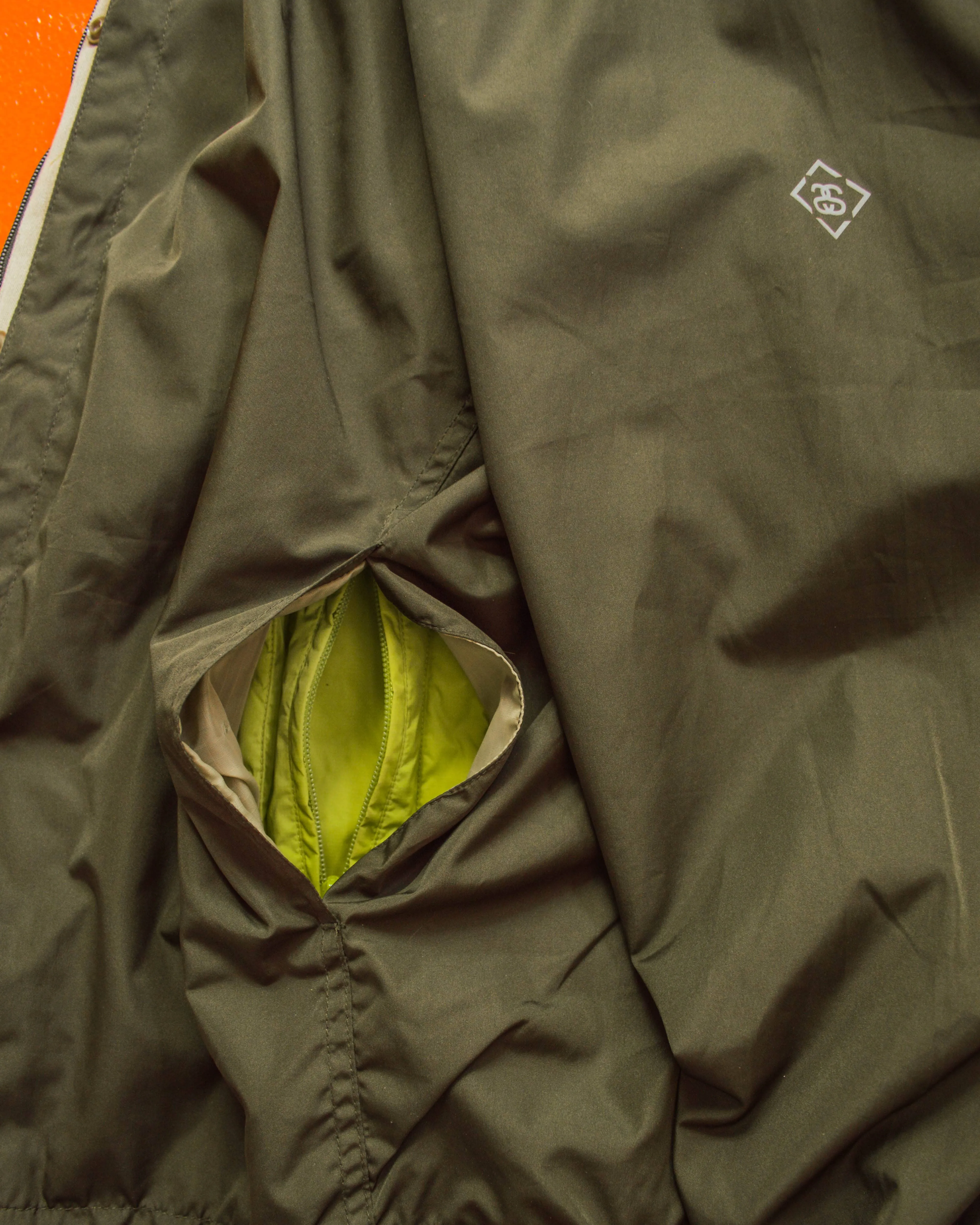 F.I.T Olive Brown / Lime Green X-Ray Hidden Tactical Vest Bomber Jacket (XL)