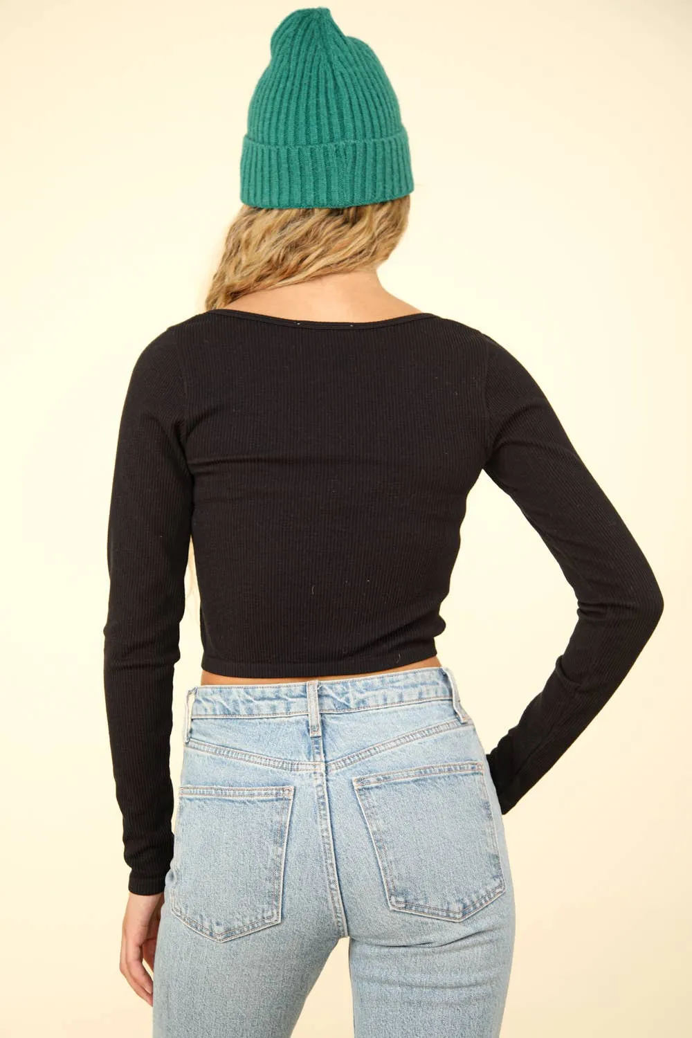 Fitted Crop Knit Top