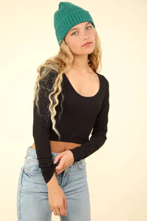 Fitted Crop Knit Top