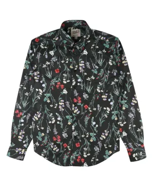 Floral Painting Regular Shirt  Black