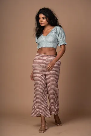 Floret Fold Pants in Combing Through Pattern