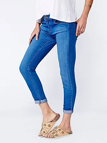 Free People Gummy Denim LA Roller Crop Jean | Lou Blue