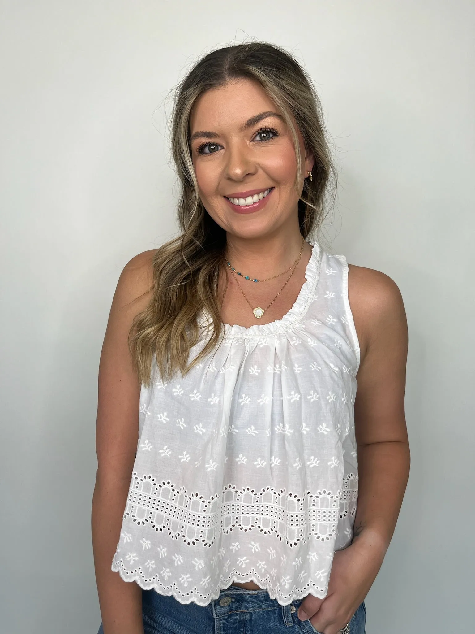 Free People Marina Eyelet Tank