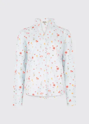 Fuchsia Ladies' printed long-sleeve shirt - pale blue