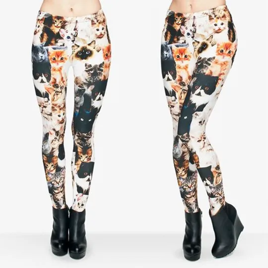 Full Cat Pattern Legging Slim Fit
