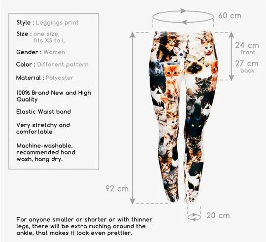 Full Cat Pattern Legging Slim Fit