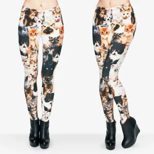 Full Cat Pattern Legging Slim Fit