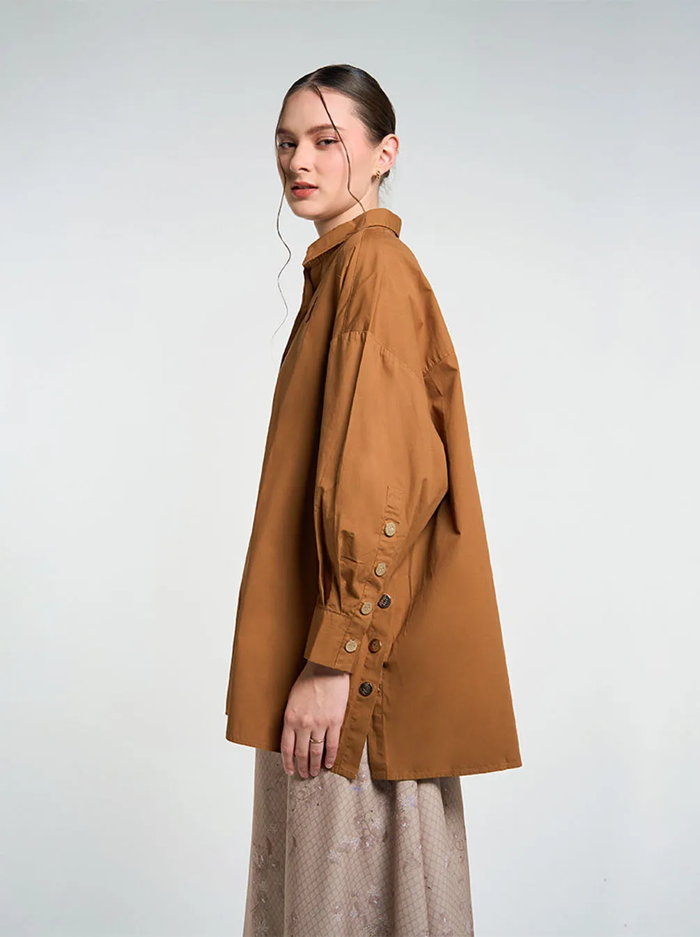 GALE EMBROIDERY TOP TOFFEE