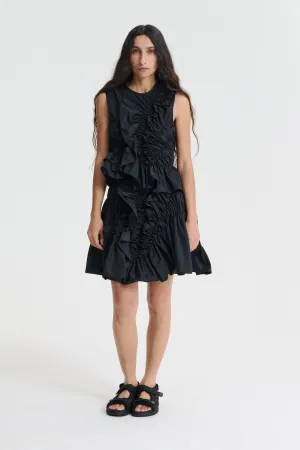 GEO | TOP RECYCLED FAILLE BLACK