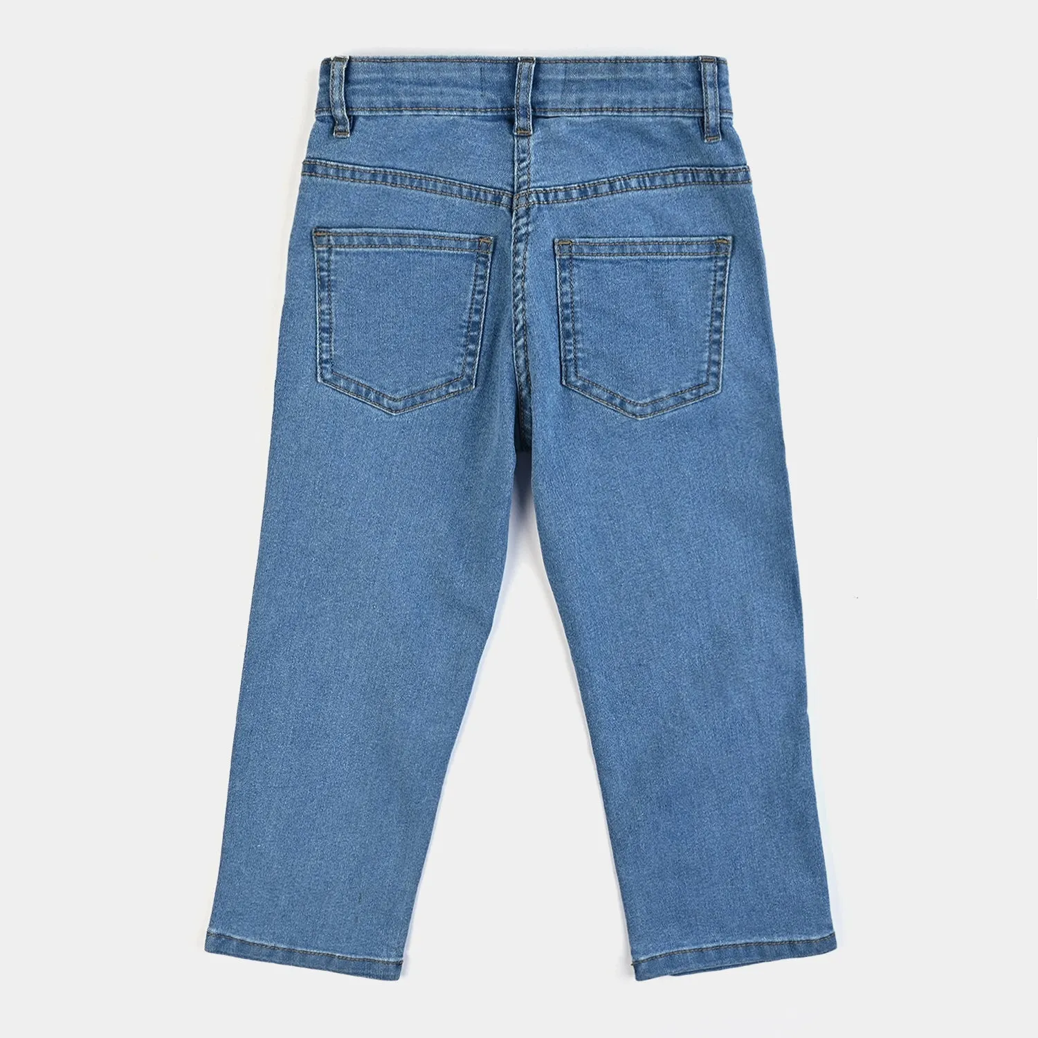 Girls Denim Stretch Pant Basic Straight Fit-LIGHT BLUE