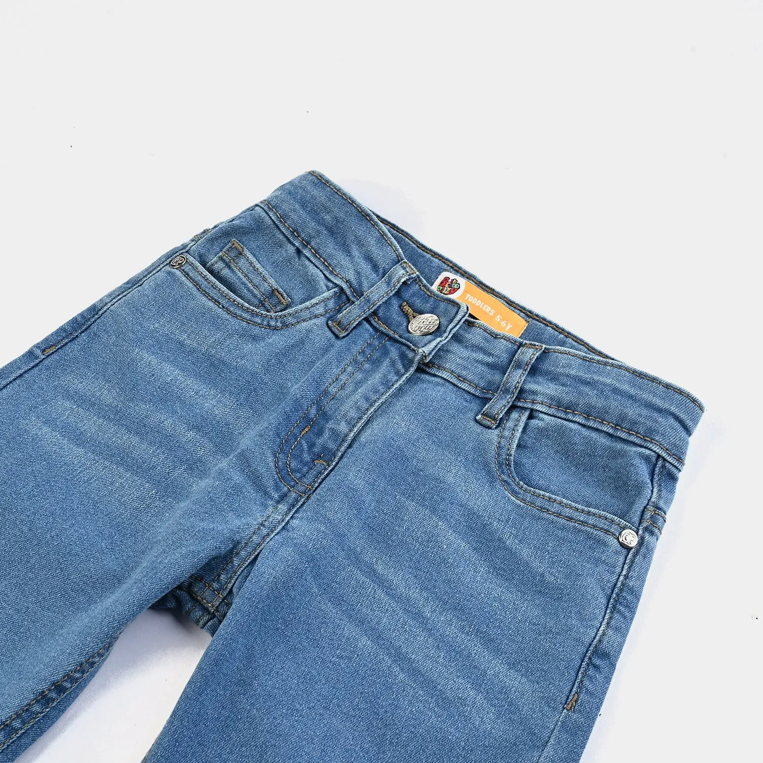 Girls Denim Stretch Pant Basic Straight Fit-LIGHT BLUE