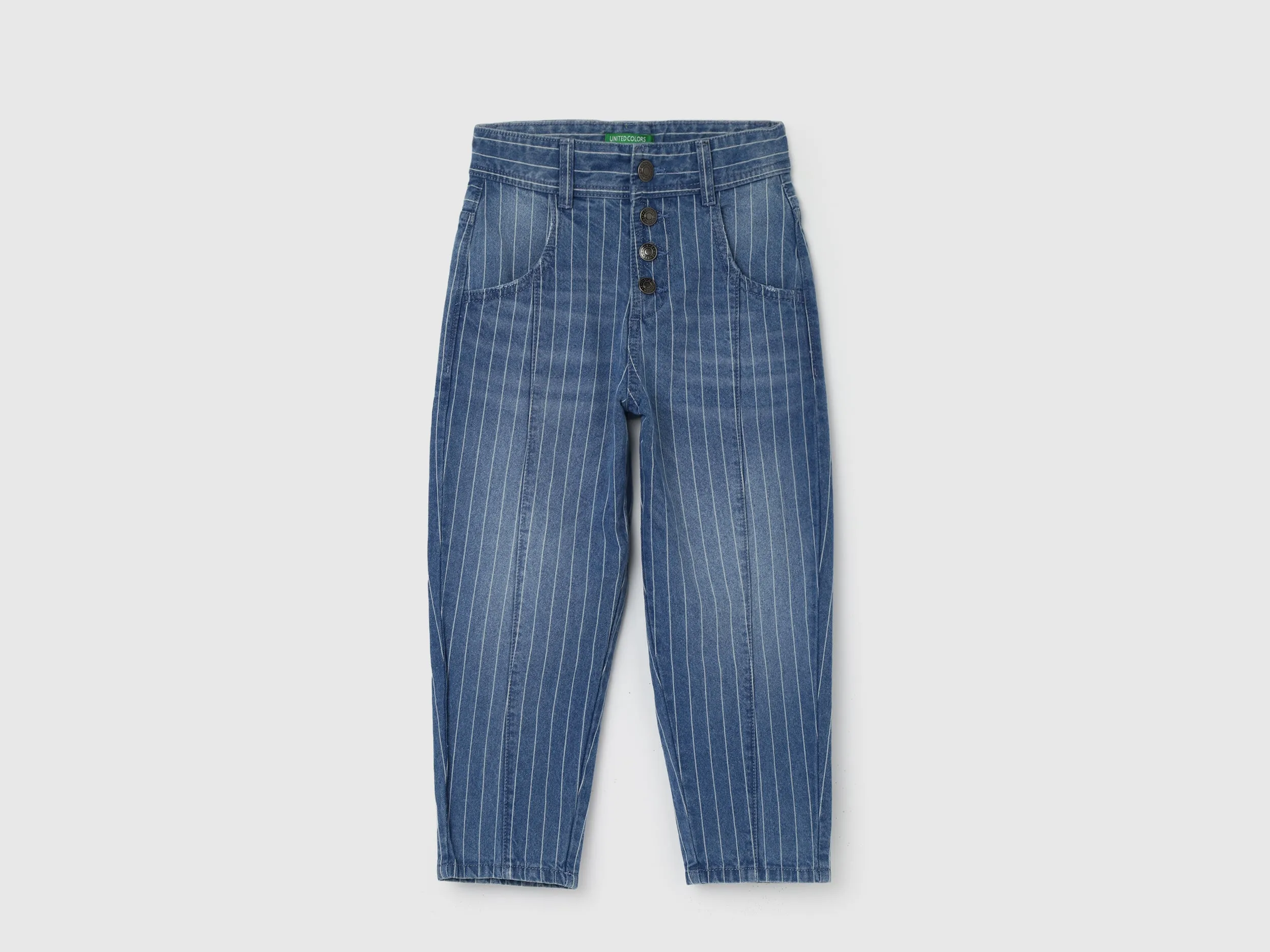 Girl's Striped Slouchy Fit Jeans