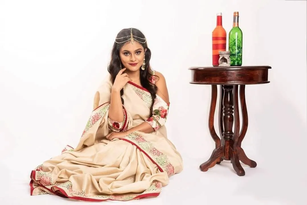 'Gracious' Soft Tussar Silk Saree with Cutwork Border