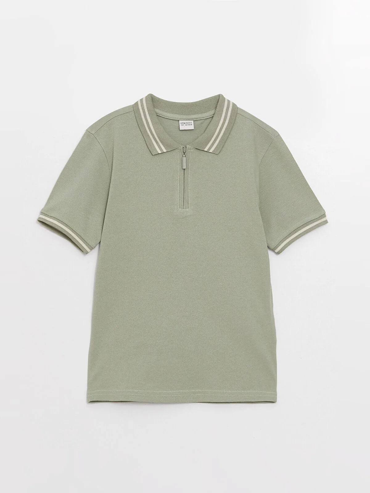 Green Basic Polo Neck Short Sleeve Boy T-Shirt