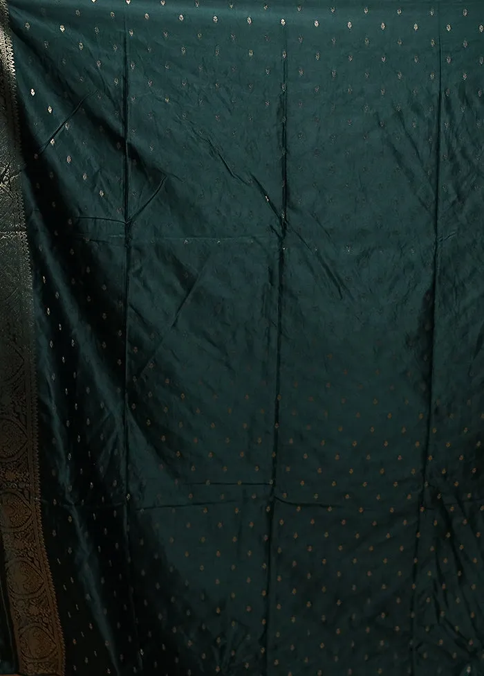 Green Dupion Silk Saree With Blouse Piece